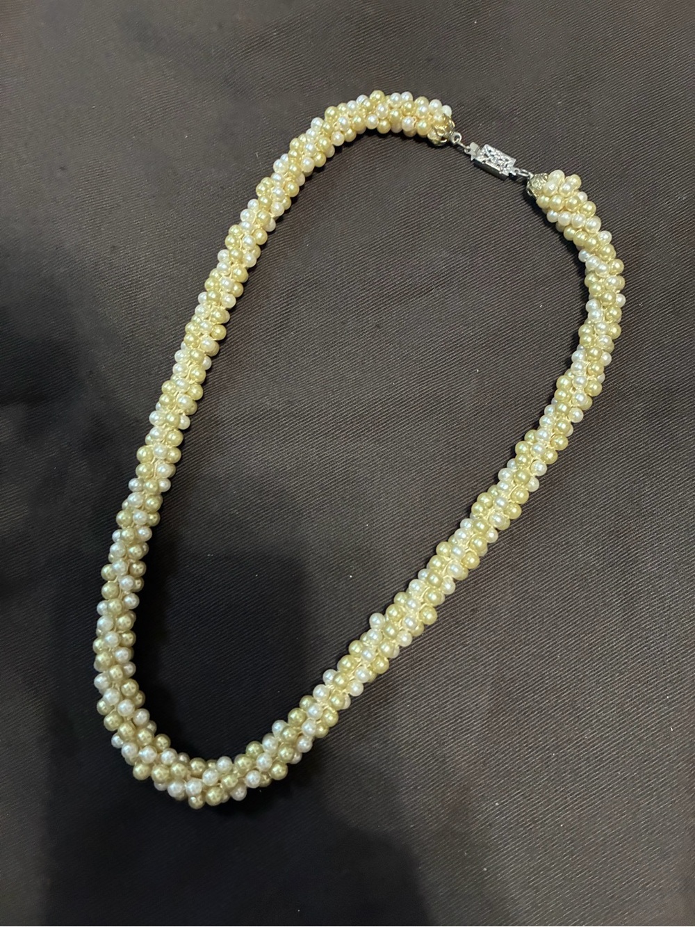 Vintage Classic Cream Pearl Twist Necklace - Women Jewelry
